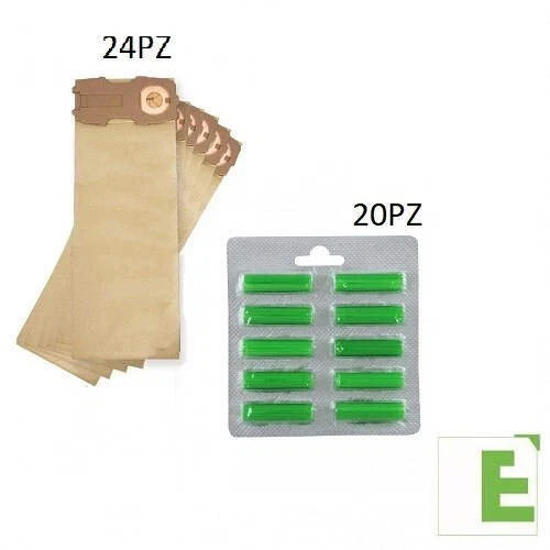 SACCHETTI FOLLETTO VK 120 121 122 24 SACCHETTI 20 PROFUMINI COMPATIBILI VORWERK
