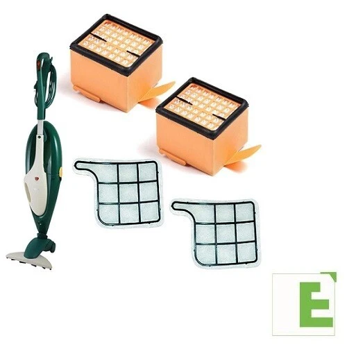 2 Griglie Protezione Motore + 2 Filtri Igienici Hepa FOLLETTO VK 135 VK 136