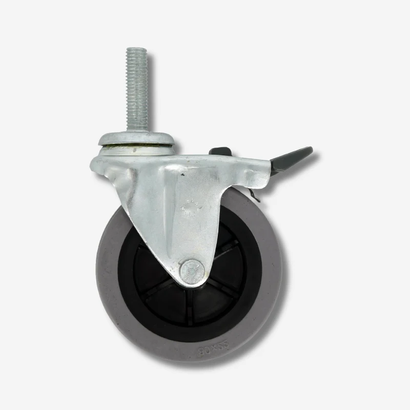 Ruota antitraccia Ø80 mm con perno M10x36,5 e freno