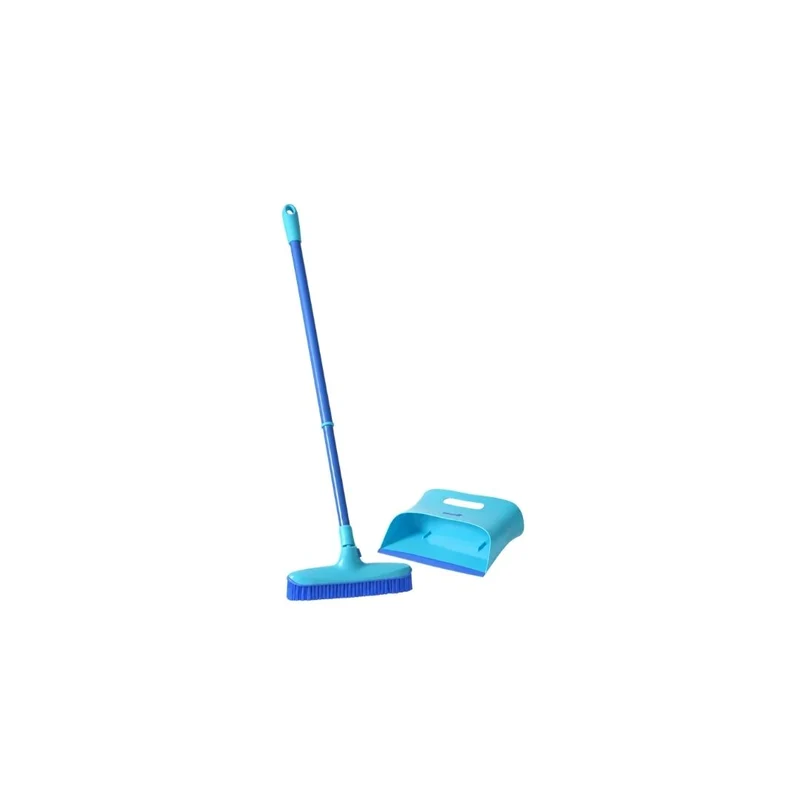 Spontex Catch Clean Rubber Broom with Dustpan