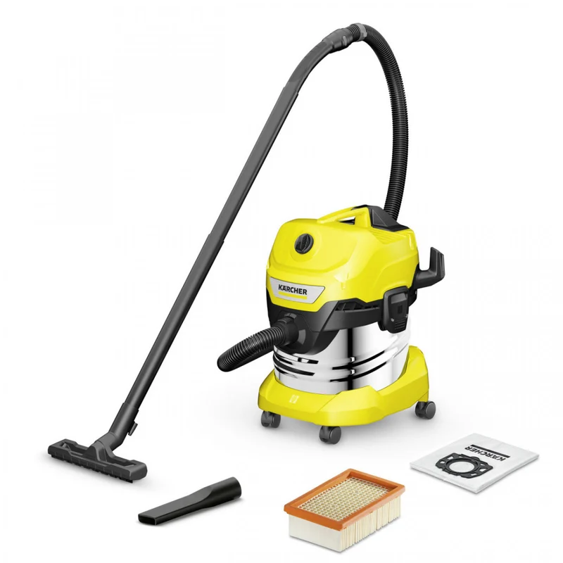 Kärcher WD 4 S V-20/4/35 Bidone Aspirasolidi e Liquidi 1000W 20 Lt Tubo Aspirazione 2,2 mt