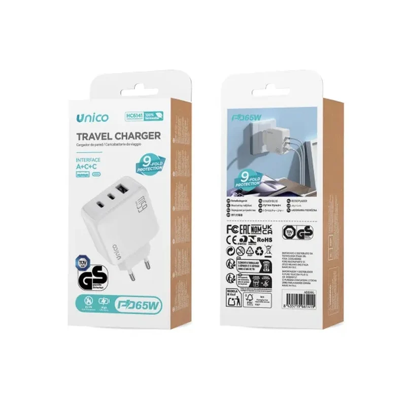 Alimentatore Pc E Tablet 3 Porte 65w 2usbc-1usba
