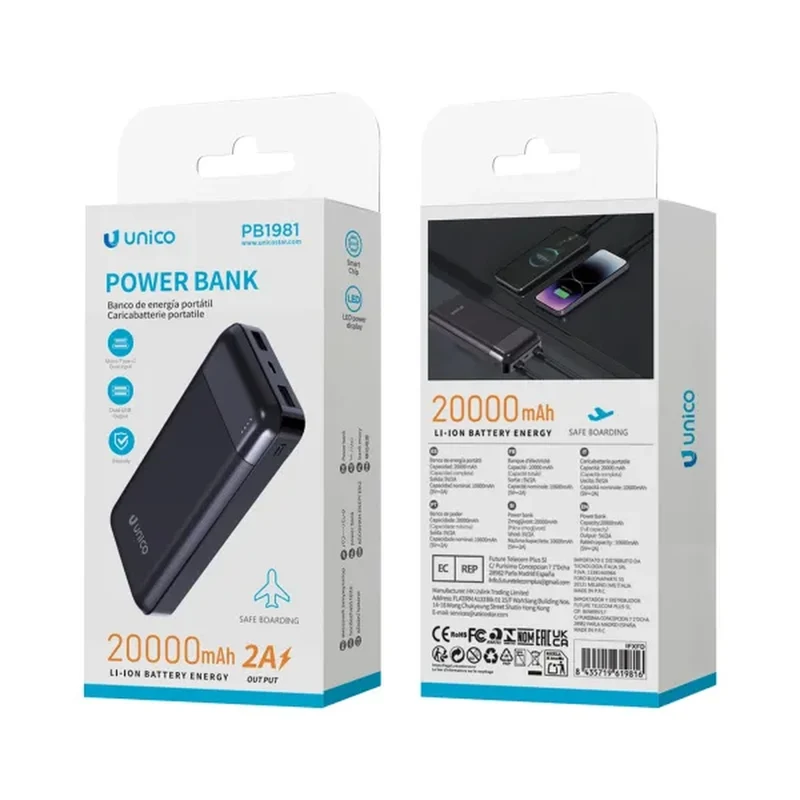 Power Bank 20000 Mah Nero