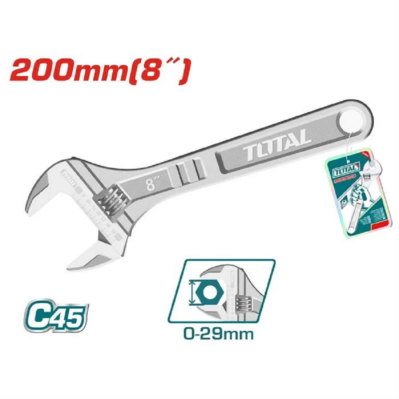 Chiave Regolabile A Rullino Total 20 Cm