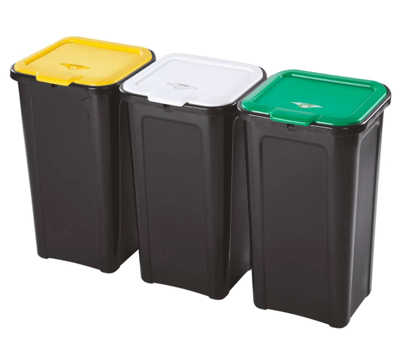 Set 3 Pattumiere Raccolta Differenziata 44LT