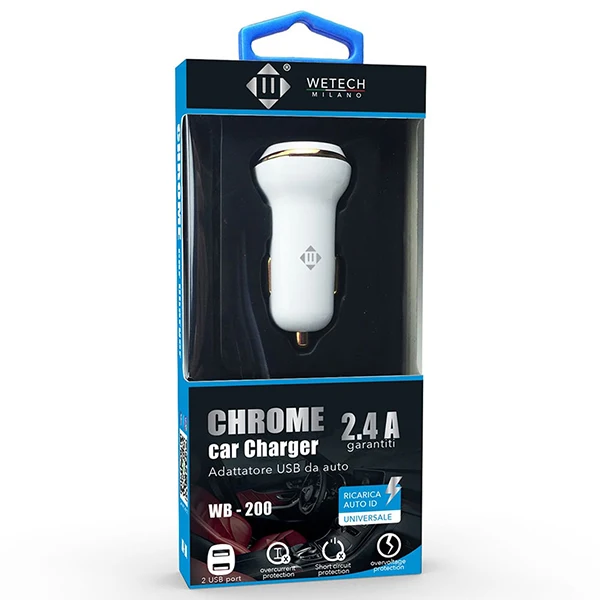 Adattatore Auto 2usb 2,4ah Wetech Wb200
