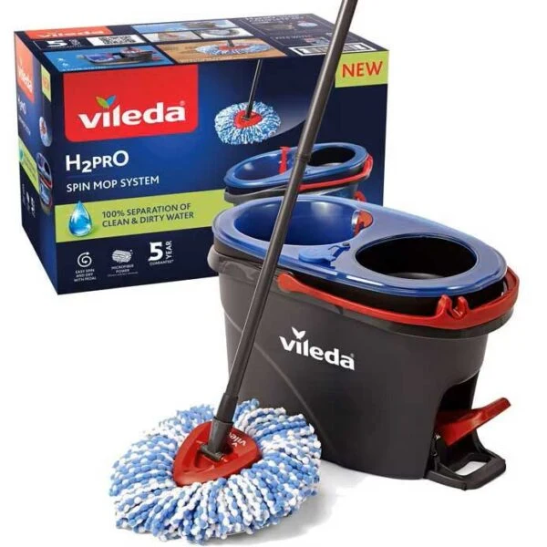 Vileda H2Pro Spin Mop con Secchio a Doppio Serbatoio
