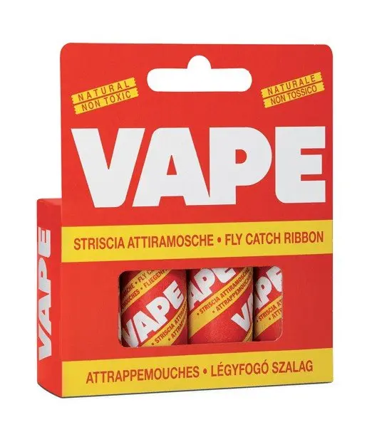 Vape attiramosche strisce non tossico naturale 4 pezzi