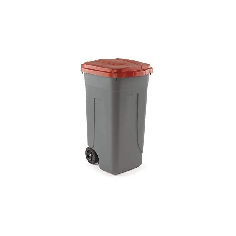 Bidone carrellato rosso 100 LT
