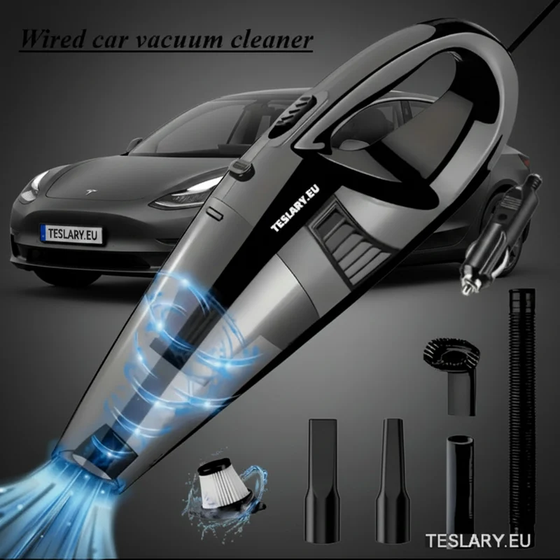 VACUUM 12V JOHDOLLINEN TEHOKAS RÄNNITTÄVÄ AUTONIMURI Musta