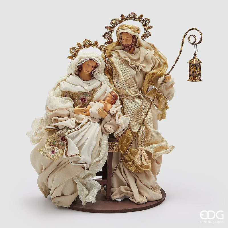 Natività Sacra Famiglia Bianca e Oro H50cm | EDG