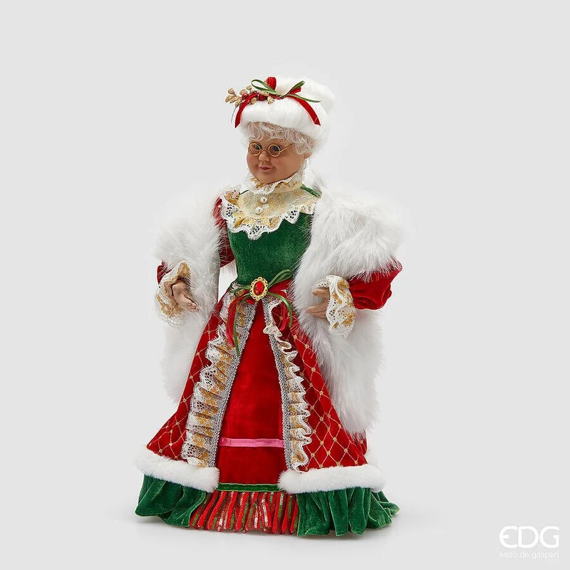 Decorazione Mamma Natale Rosso e Verde H.51 | EDG