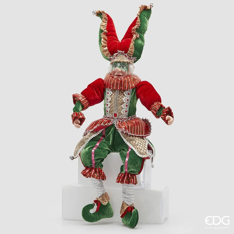 Folletto Natalizio Decorativo Rosso e Verde H90cm | EDG