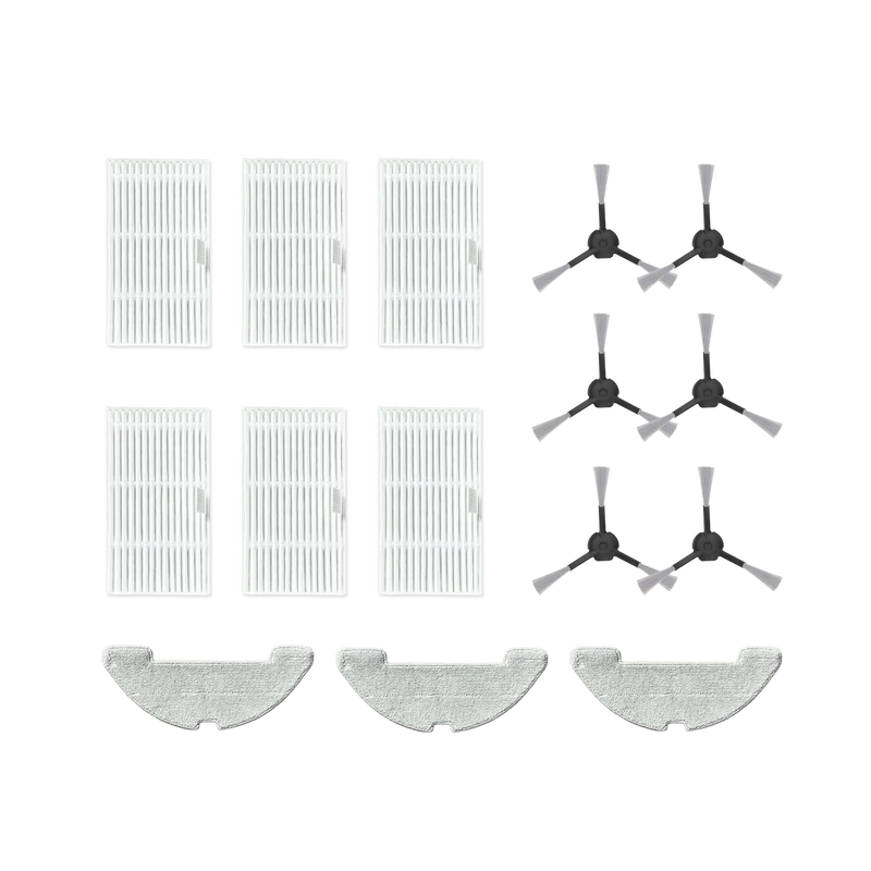 W7 Accessory Pack (Side Brush with Bristles *6 + HEPA Filter *6 + Mop Cloth *3)