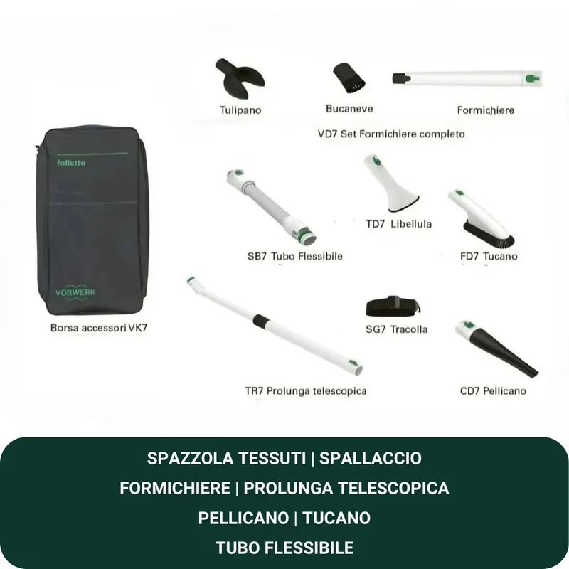 Borsa accessori originali completa Folletto VK7s