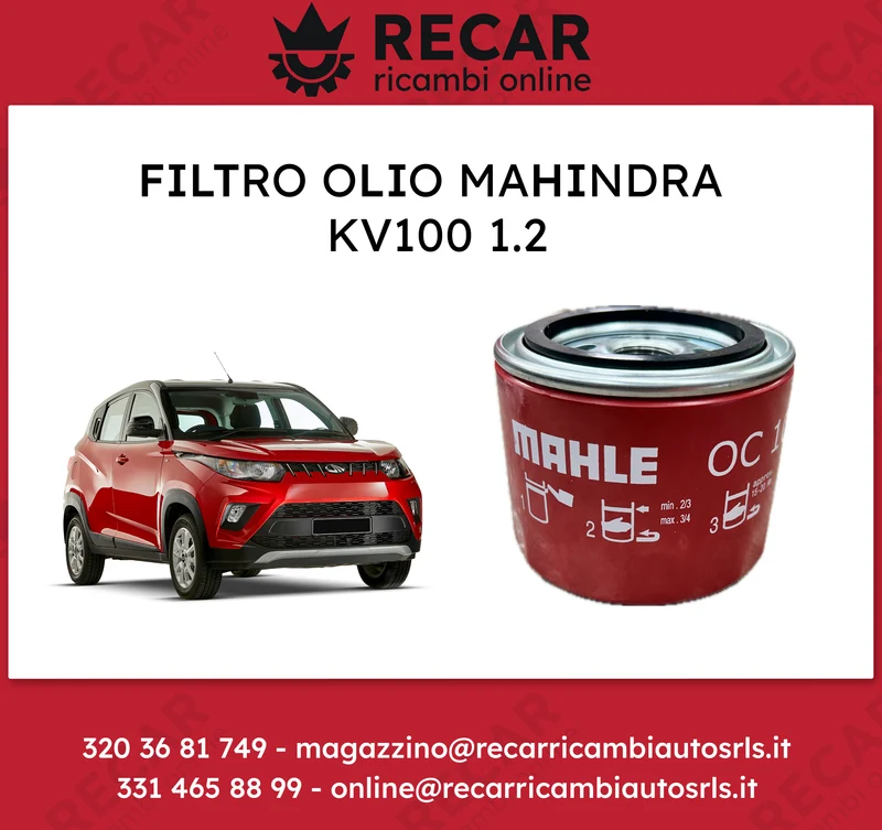 FILTRO OLIO MAHINDRA KV100 1.2 OC1071 0303BAU00110N 38MH002