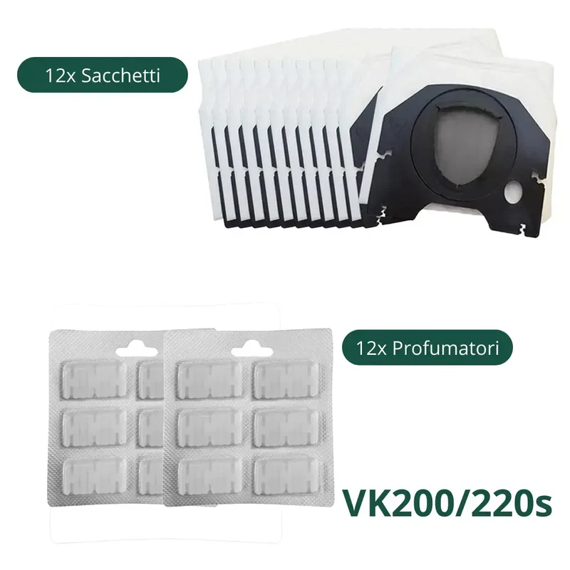 Kit 2x Sacchetti e Profumatori Compatibili Folletto Vk 200/220s