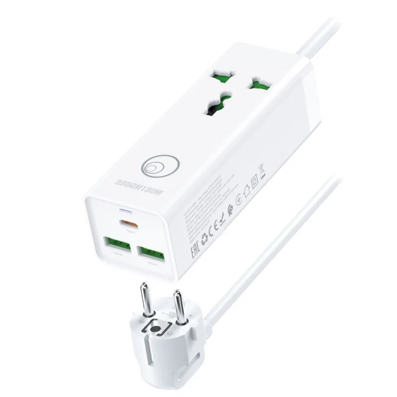 LOSTECH PREMIUM LS-AC9A CIABATTA MULTIPRESA AC2500W / USB-A 18W / USB-C 30W