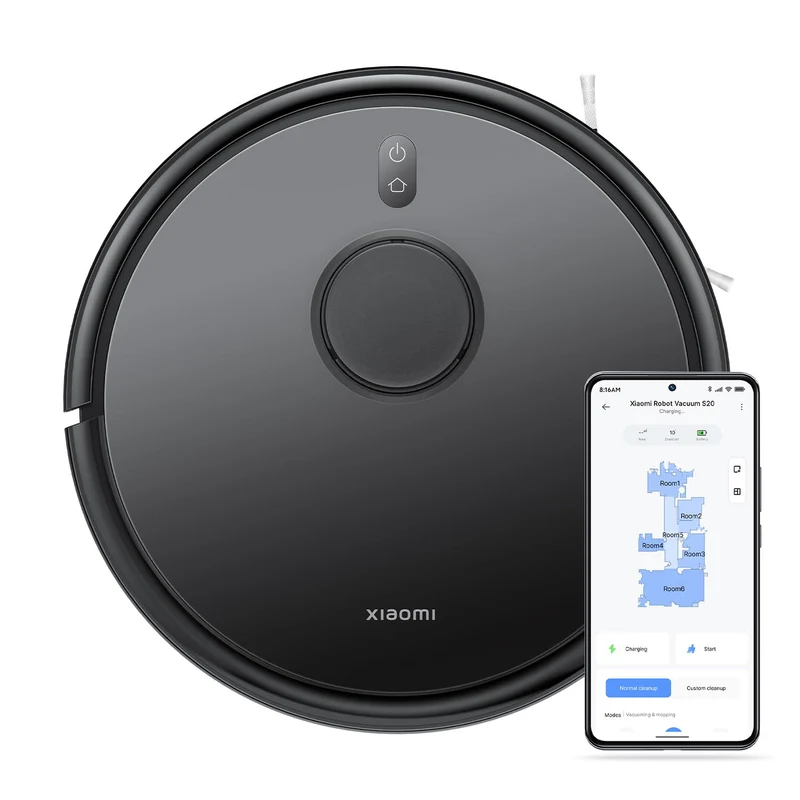 Xiaomi Robot Vacuum 5 (OV31) Aspirapolvere Robot con Stazione Base, Aspirazione 20.000 Pa, Navigazione Laser dToF Retrattile, Lavaggio Mop Automatico, Bianco