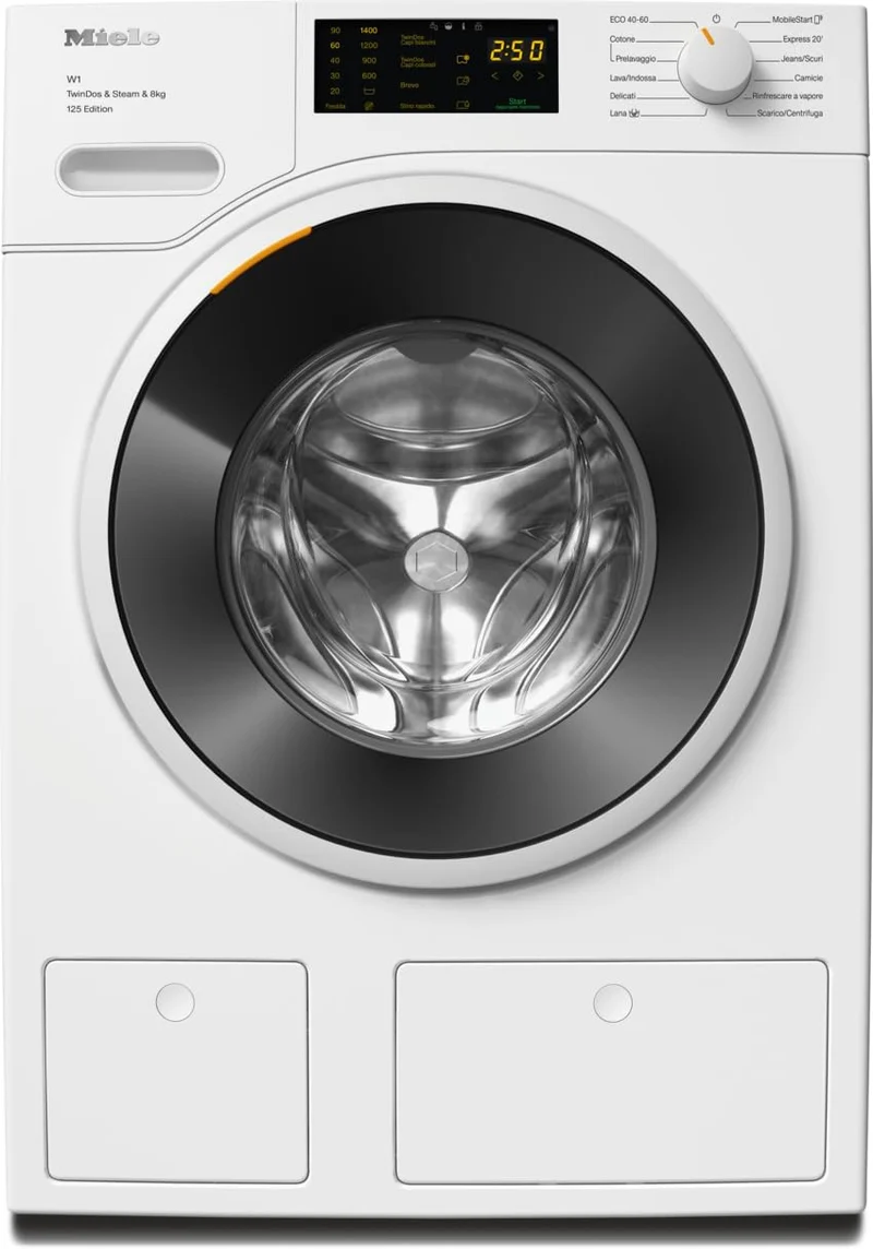 Miele Lavatrice WWB680 WCS 125 Edition Carica Frontale 8 kg 1400 Giri/min Classe A TwinDos SteamCare Wi-Fi Bianco Loto