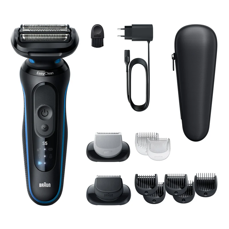 Braun Series 5 52-B1650S Rasoio Elettrico Wet&Dry Blu con Rifinitore