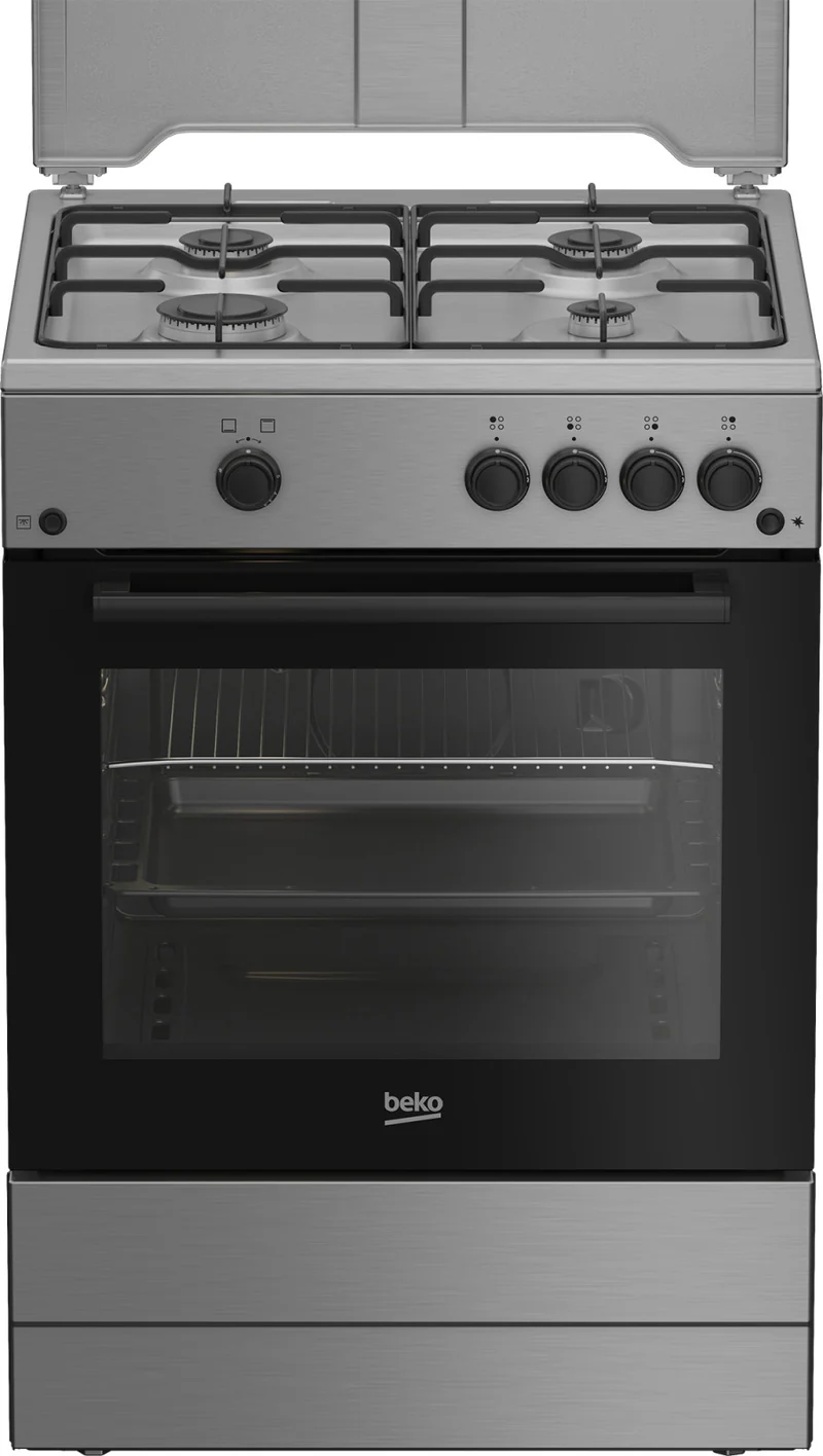 Beko FBG62010DX Cucina a Gas 60x60 cm 4 Fuochi Forno 64 L Acciaio Inox
