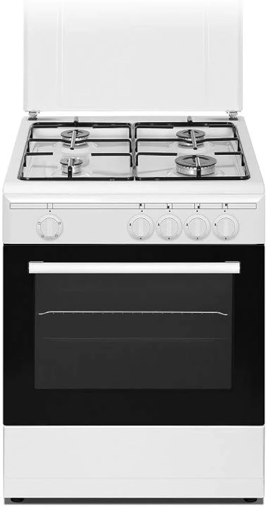 Nikkei SN664WE Cucina a Gas 4 Fuochi con Forno Elettrico Statico e Grill 56L Classe A 60x60 cm Bianca