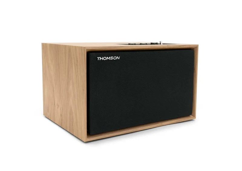 Thomson Speaker Radio Stazione Meteo Bluetooth 5.3 Legno Nero 50W