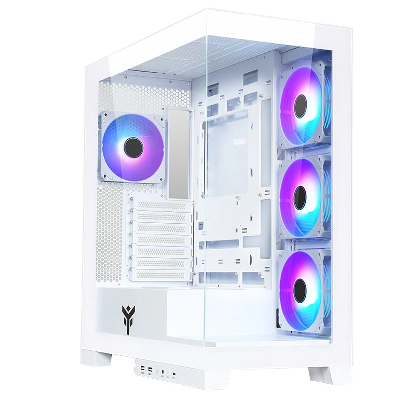 itek Case PC Tower ATX Bianco con Ventole ARGB e Pannello in Vetro Temprato