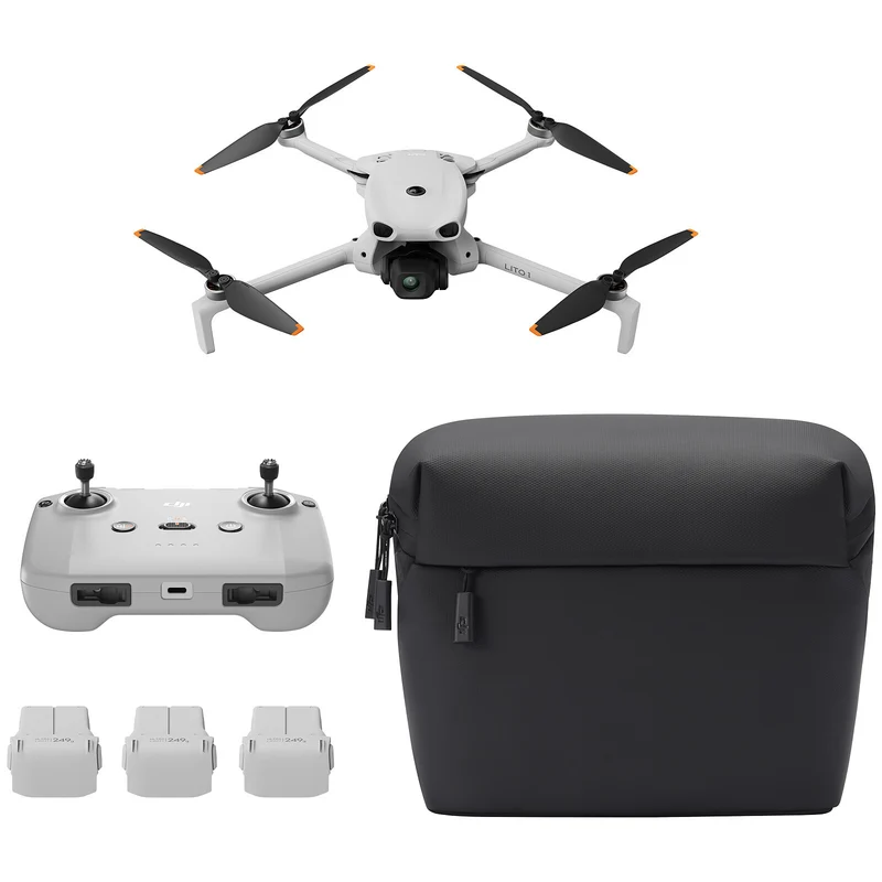 DJI Lito 1 Fly More Combo Drone con Fotocamera 48MP 4K 60fps Gimbal 3 Assi Telecomando RC-N3 3 Batterie