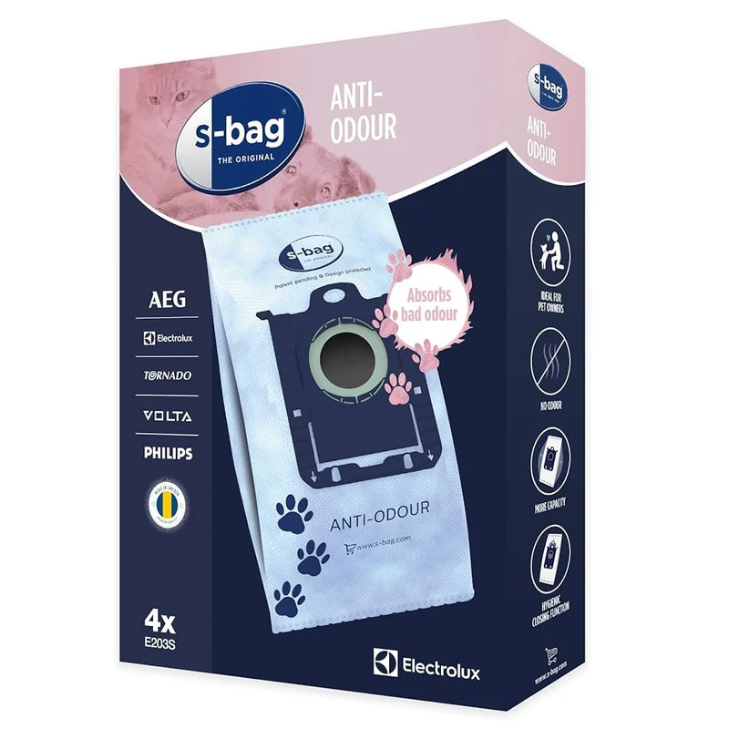 Electrolux E203S s-bag Sacchetti Aspirapolvere Anti Odore Sintetici per AEG Zanussi