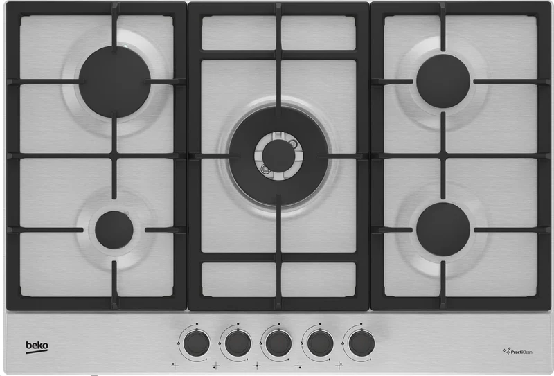 Beko HIAW75225SXE Piano Cottura Gas 5 Fornelli 75cm Acciaio Inox da Incasso