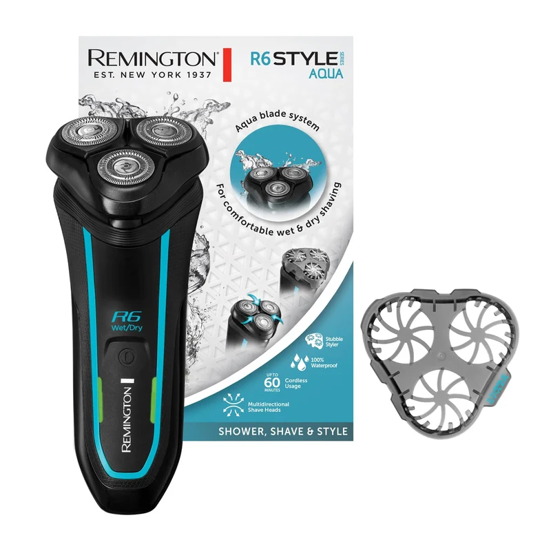 Remington R6000 Rasoio Elettrico Wet & Dry Impermeabile con Lame a Doppia Traccia