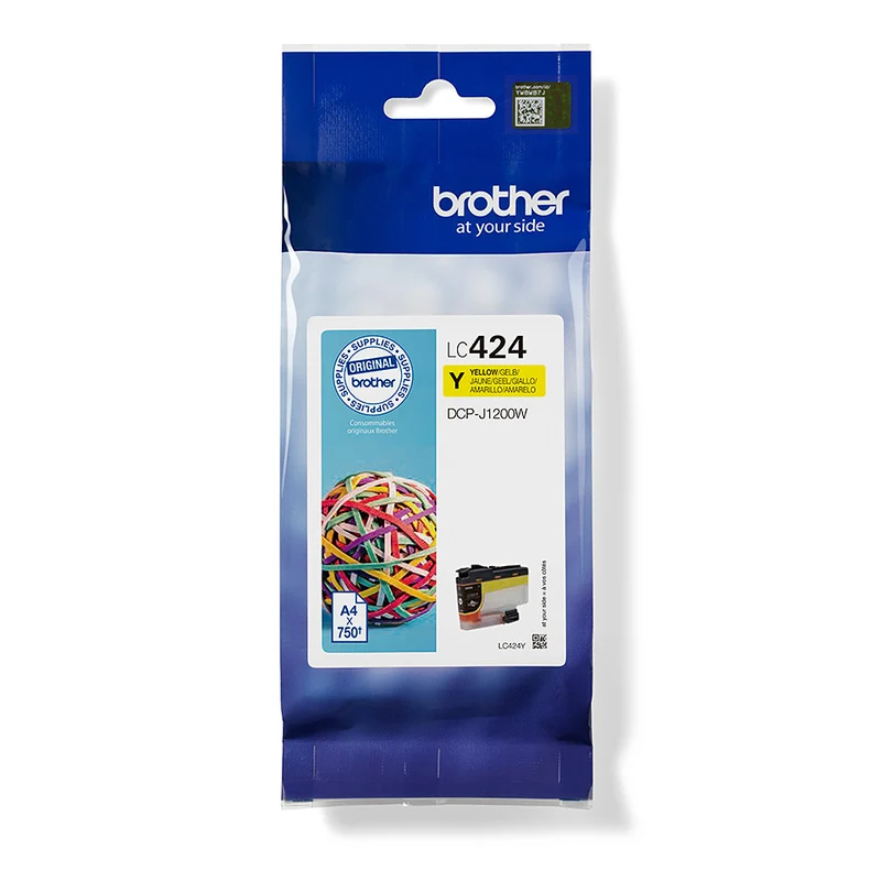 Brother Cartuccia Inchiostro Originale LC424Y Giallo 750 pagine per DCP-J1200W