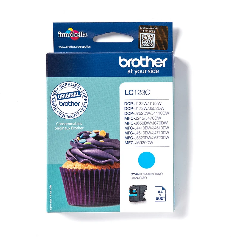 Brother LC123C Cartuccia Inchiostro Originale Ciano 600 Pagine per Stampanti