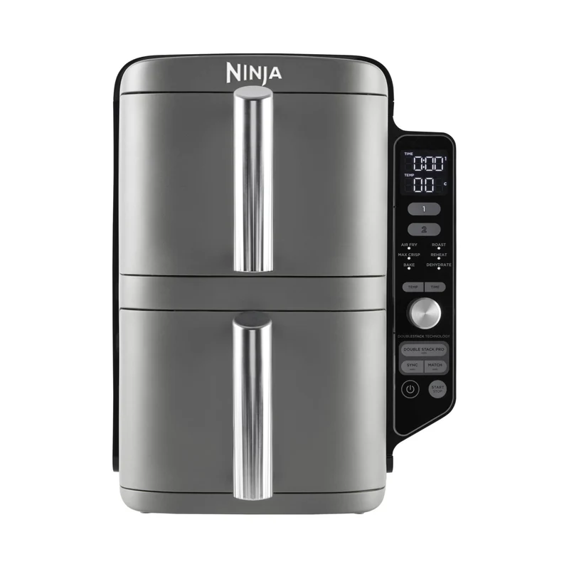Ninja Friggitrice ad Aria Double Stack XL SL400EU Grigio 9.5L Doppia Zona 4 Livelli