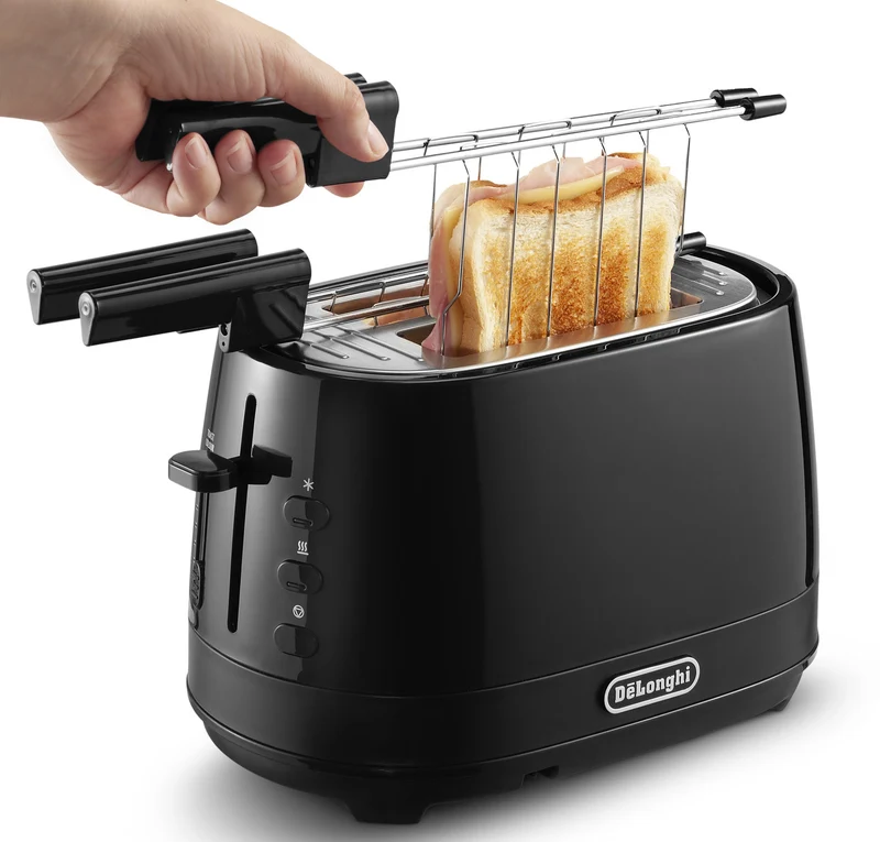De'Longhi Tostapane CTLAP2203.BK 2 Fette 550W Nero Design Compatto