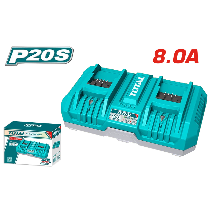 Caricabatterie Ultra Rapido 20V, 8A, Doppia Porta con Indicatore LED