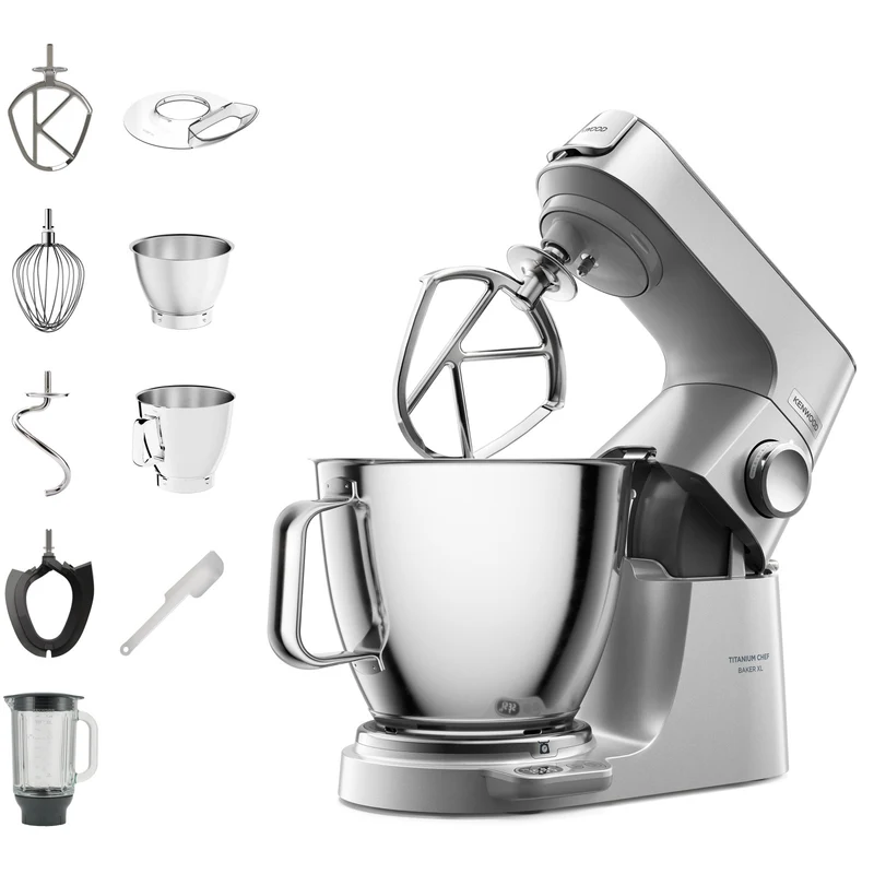 Kenwood KVL85.124SI Sbattitore Titanium Chef Baker XL 7L 1200W Acciaio Inox con Frullatore