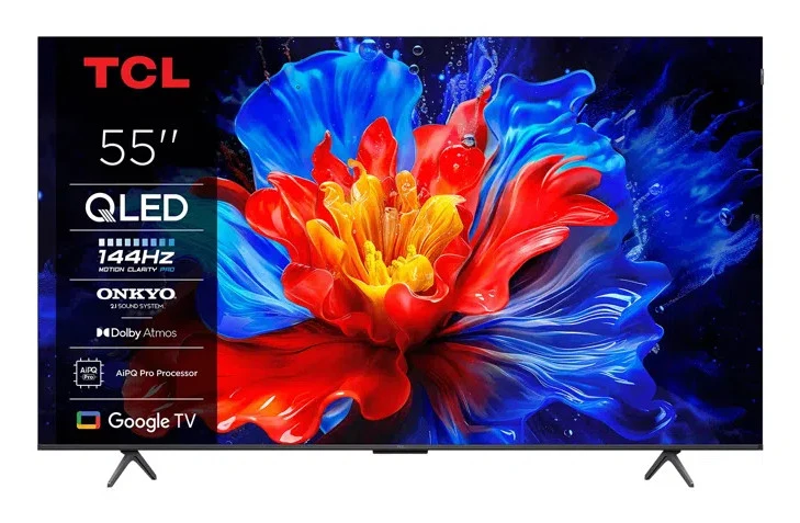 TCL Smart TV QLED 4K 55" 55P8K 144Hz Google TV Dolby Vision Atmos Audio Onkyo 2.1