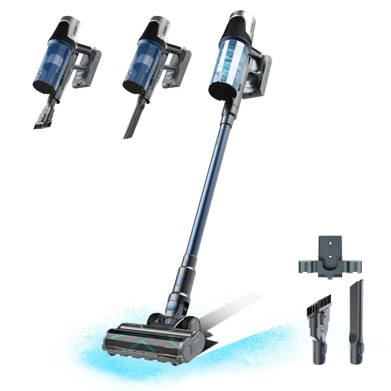 Cecotec Aspirapolvere Scopa Senza Fili Conga Rockstar RS50 400W 120AW 33,6V 2200mAh 60min 130m² Nero Blu