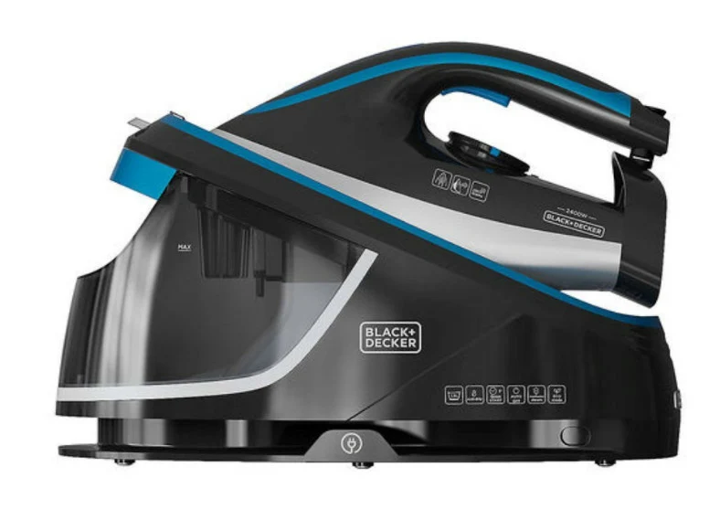 Black & Decker BXSS2401E Ferro da Stiro a Caldaia 2400W Piastra in Ceramica Serbatoio 1,5L 5 bar