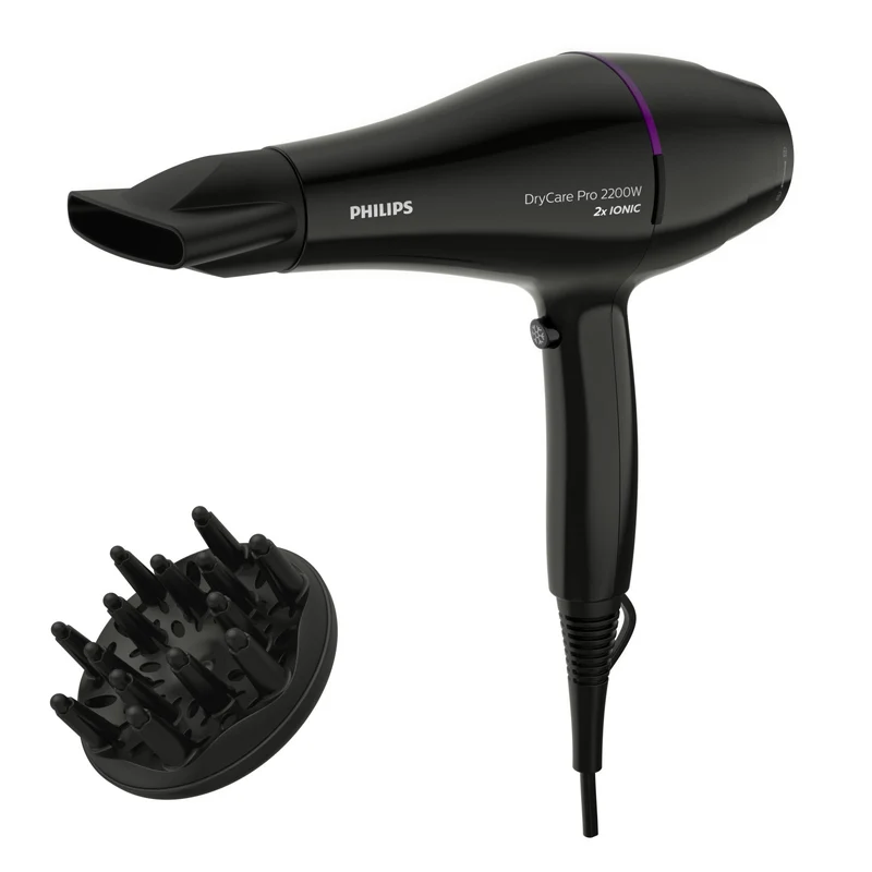 Philips DryCare BHD27400 Asciugacapelli Professionale 2200W Motore AC 6 Velocità Nero