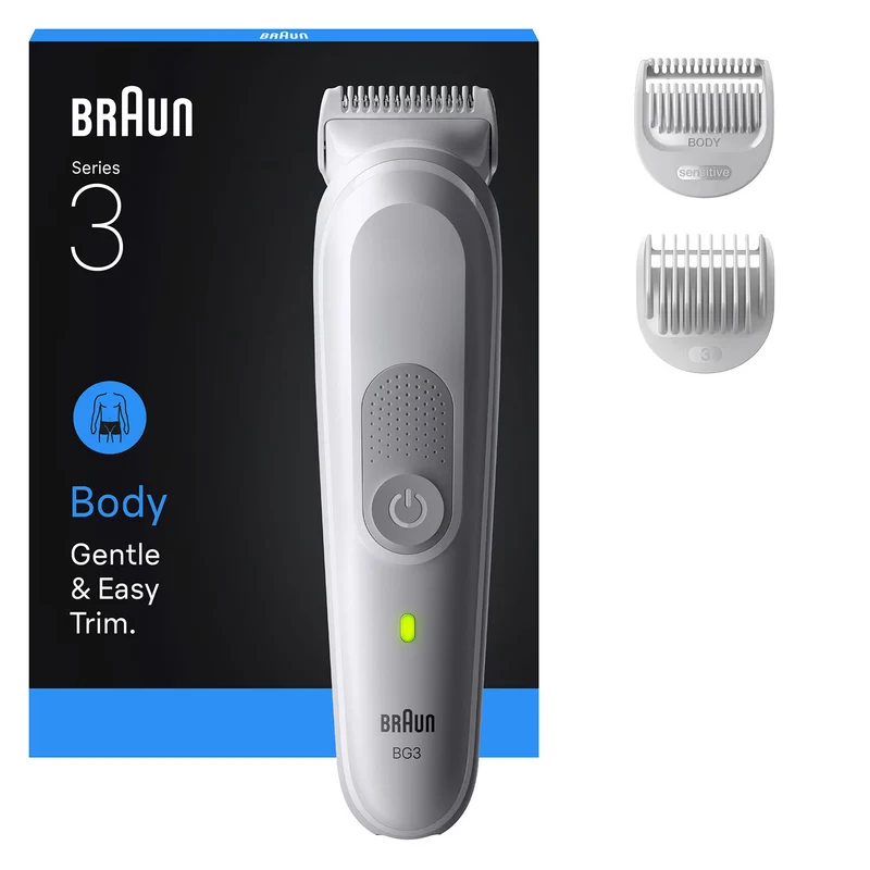 Braun Series 3 BG3530 Rasoio Elettrico Regolabarba Tagliabasette Impermeabile Grigio