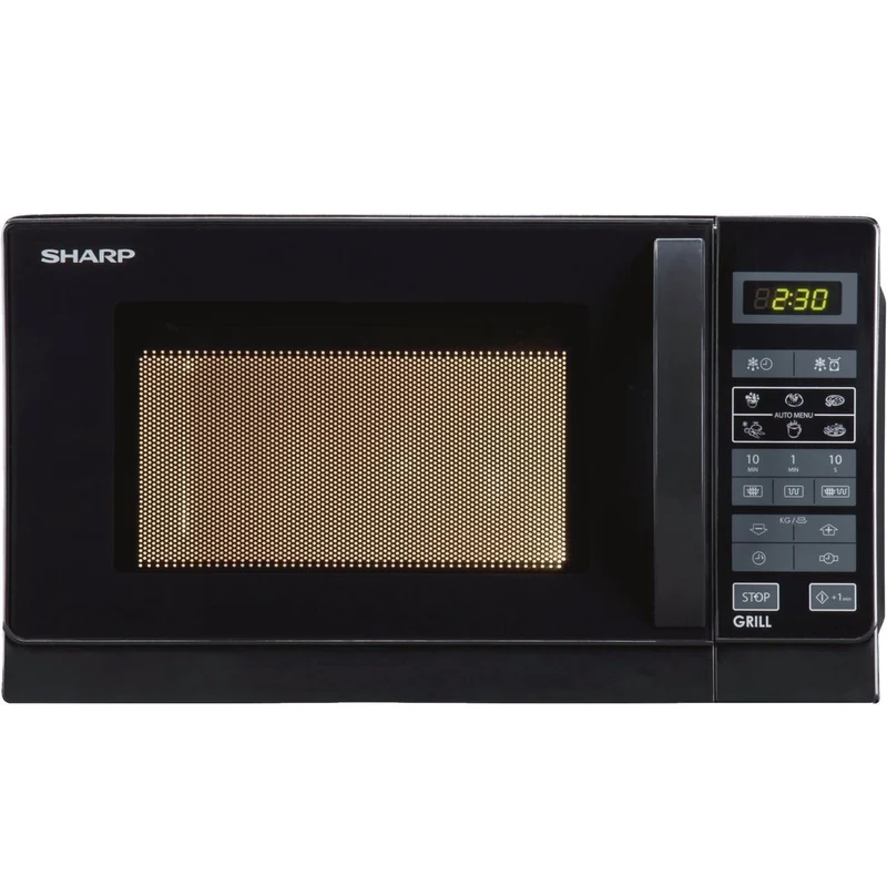 Sharp R-642BKW Microonde Combinato 20L 800W Grill 1000W Nero Touch Superficie Piana