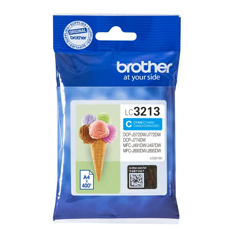 Brother Cartuccia LC3213C Ciano Originale 400 pagine per Stampanti Inkjet