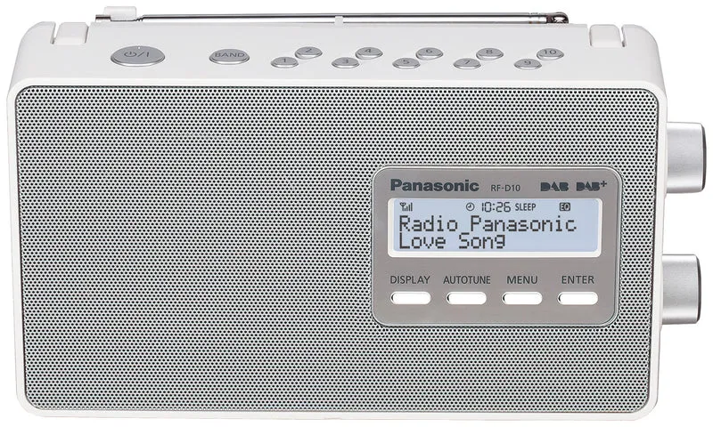 Panasonic RF-D10 Radio Digitale Portatile DAB+ FM Bianco con Display LCD
