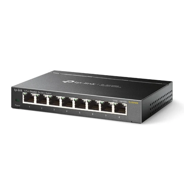 TP-Link TL-SG108S Switch di Rete Non Gestito 8 Porte Gigabit Ethernet Nero
