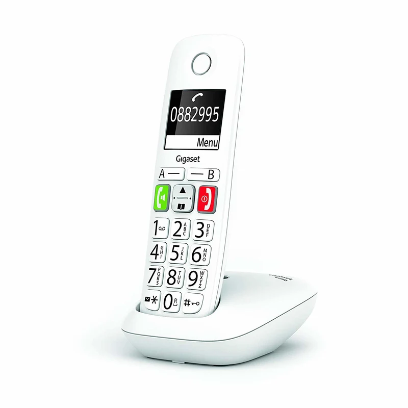 Gigaset E290 Telefono Cordless DECT Bianco con Display 2" e Tasti Grandi Retroilluminati