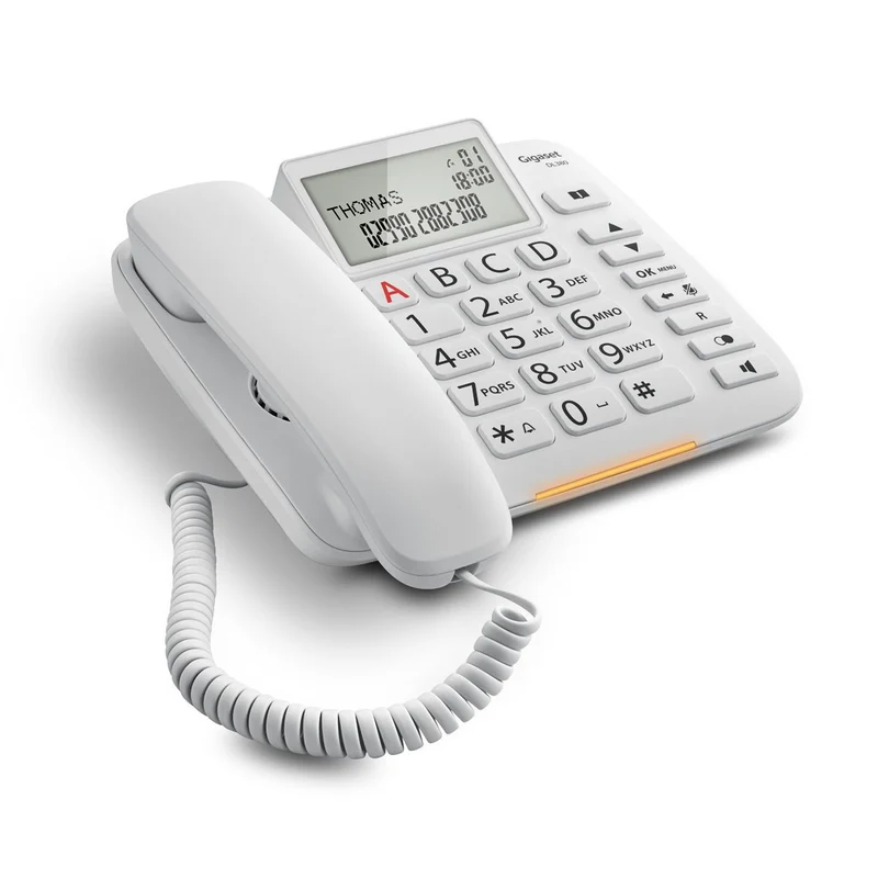 Gigaset DL380 Telefono Fisso Analogico Bianco con Vivavoce e Identificatore Chiamate